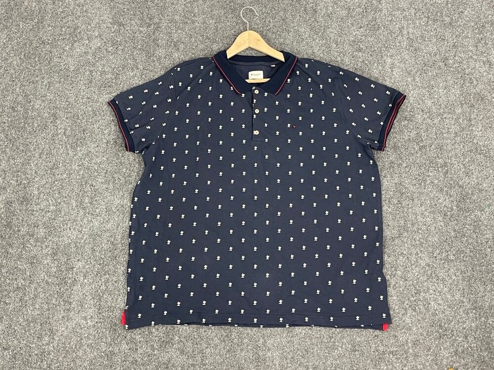 Redgreen Polo Shirt Mens 2XL Palm Trees Navy Blue Short Sleeve Cotton N26